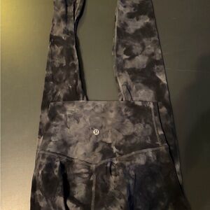 lululemon High-Rise Leggings – Black & Gray Tie-Dye